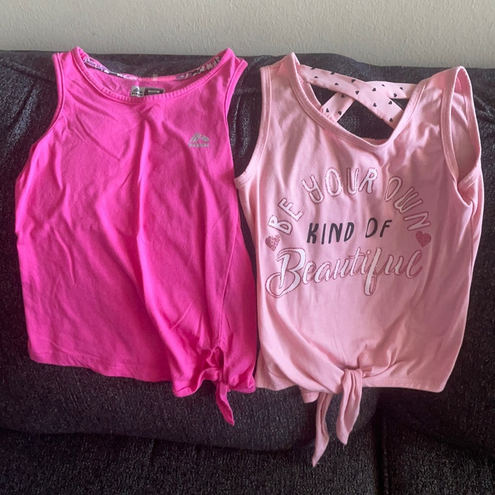 2 pink tank tops